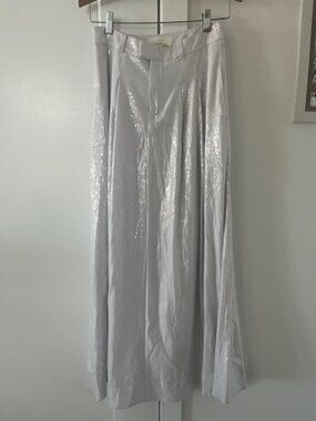 White sequin long skirt